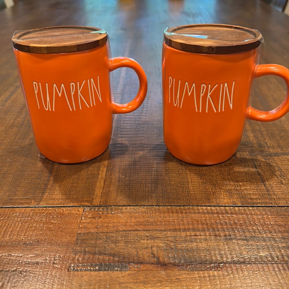 Rae Dunn Pumpkin Mug set of 2. Fall Halloween